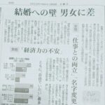 結婚の壁は何か❓男女の違いや今の男女の思いが掲載されていました。仲人の回答は✳️